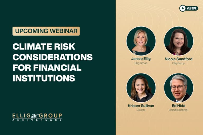KRISTEN SULLIVAN AND ED HIDA – CLIMATE RISK CONSIDERATIONS FOR FINANCIAL INSTITUTIONS